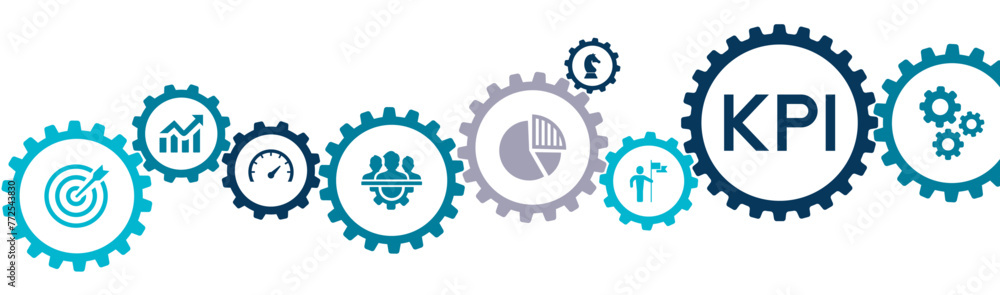 Key Performance Indicator KPI banner website icons vector illustration ...