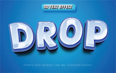 Wall Mural - Drop water 3d editable text effect style