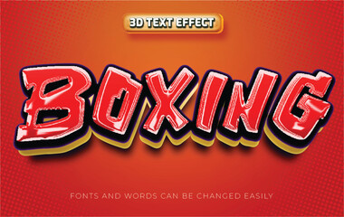 Wall Mural - Red boxing game 3d editable text effect style