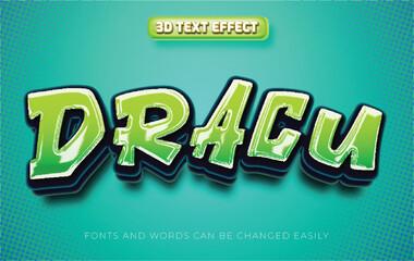 Wall Mural - Dracula vampire green 3d editable text effect