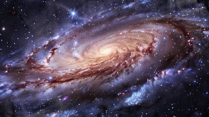 Wall Mural - Beautiful travel in deep space among stars and nebulas. Spiral space galaxy cosmos background. Galaxy and stars. Beautiful galaxy in video 4k.