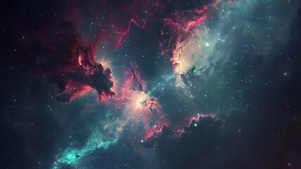 Wall Mural - Beautiful travel in deep space among stars and nebulas. Spiral space galaxy cosmos background. Galaxy and stars. Beautiful galaxy in video 4k.