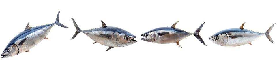 Wall Mural - Set of tuna fish isolated on transparent background