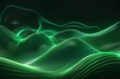 Luminous green neon waves, abstract glowing lines background, futuristic digital art illustration