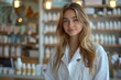 Female pharmacist providing expert care in a modern pharmacy