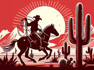 Cowboy in the desert