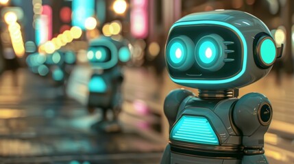 Poster - Robotic Entity Standing on Urban Street