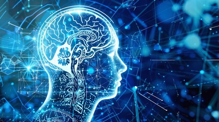 Fototapete - Advanced Artificial Intelligence Brain Concept Illustration