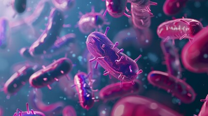 Aufkleber - Floating Red and Purple Cells