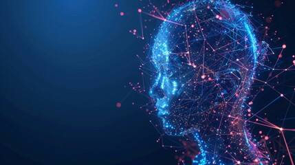 Aufkleber - Digital Representation of AI and Robotics Intelligence Networks