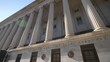 © Robert Peak - Wide angle view of the columns at the US Treasury Department in Washington, DC.