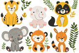 Fototapeta Pokój dzieciecy - cute animals nursery clipart