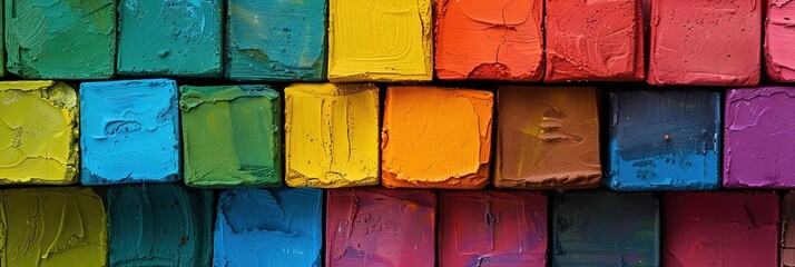 Wall Mural - colorful wooden blocks