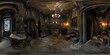 Interior of a dilapidated haunted house