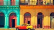 Retro Street with Classic Car Ai generated