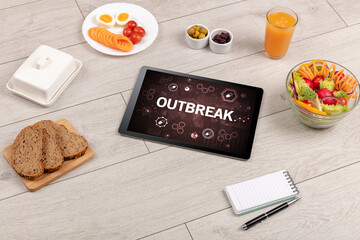 Canvas Print - Healthy Tablet Pc compostion, immune system boost concept