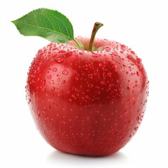 Wall Mural - A red apple isolated on white background generative ai image