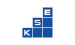 KSE initial letter financial logo design vector template. economics, growth, meter, range, profit, loan, graph, finance, benefits, economic, increase, arrow up, grade, grew up, topper, company, scale