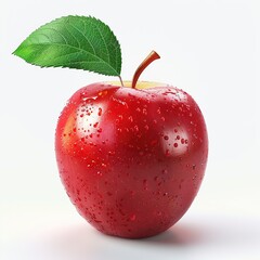 Wall Mural - A red apple isolated on white background generative ai image