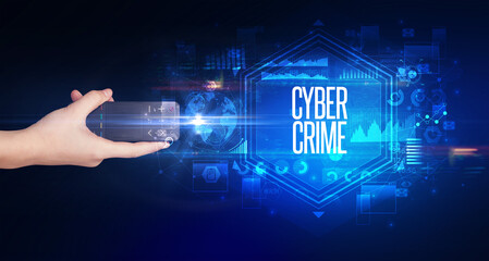 Aufkleber - hand holding wireless peripheral, cyber security concept