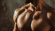 close up of a very muscular male body
