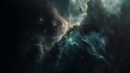 Wall Mural - cloudy space background with stars
