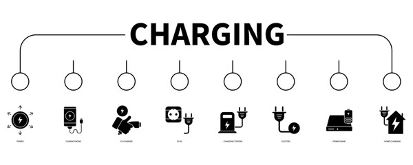 Wall Mural - Charging banner web icon vector illustration concept