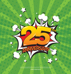 Poster - 25th anniversary emblem. Twenty five years anniversary celebration symbol