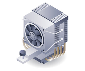 Aufkleber - High speed computer processor flat isometric 3d illustration