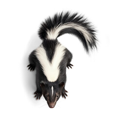 Wall Mural - Skunk view from the top on isolated background