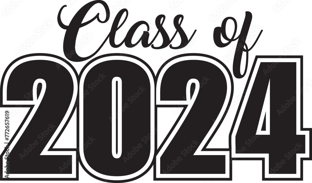 Class of 2024 Banner Black and White Stock Vector | Adobe Stock