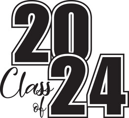 Wall Mural - Class of 2024 Banner Black and White