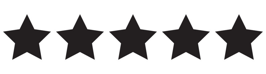 Wall Mural - Five stars customer product rating review flat icon for apps and websites