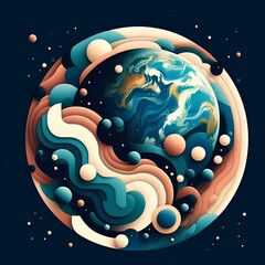 Wall Mural - cosmic waves and particles