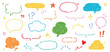 Crayon frame pastel chalk background cute bubble handwriting japan speech set. Pastel crayon frame background chalk title comic box pencil element color. Vector illustration