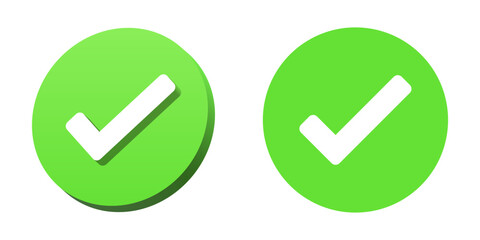 Aufkleber - 3d check mark icon . check box icon with correct, accept checkmark icons green tick box, check list circle frame - 3d checkbox symbol sign.
