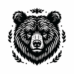 Wall Mural - logo illustration of black bear