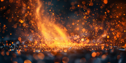 Canvas Print - sparks background with bokeh lights