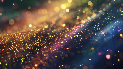 Wall Mural - Rainbow sparks glitter background with bokeh lights