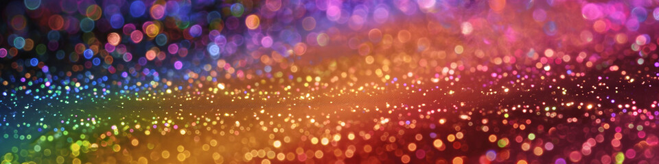 Canvas Print - Rainbow sparks glitter background with bokeh lights