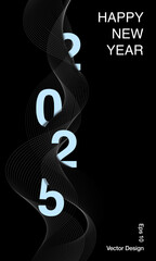 2025 happy new year design , 2025 number Geometry.Graphic on Behance | Graphic Design | Graphic design posters, Graphic design inspiration, 2025 Design celebration isolated in dark color