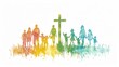 © sticker2you - Hand-drawn depictions of modern Christian life white background
