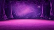 Purple stage curtain with spotlights and wooden floor. Vector illustration