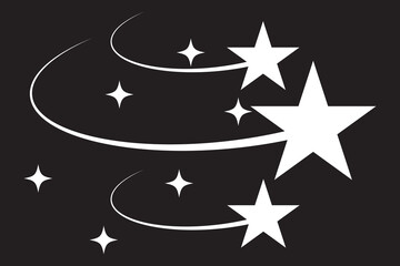 Wall Mural - white falling stars icon. shooting stars icon vector set. flying comet with tail, falling meteor, ab