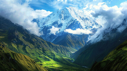  A breathtaking view of majestic peaks and valleys