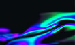 abstract hologram smooth wave on black background