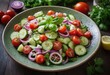 © SR Creative Idea - Afghan salad typically made with diced tomatoes, cucumbers, red onions, and fresh herbs, dressed with lemon juice or vinegar