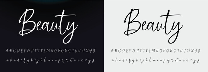 Canvas Print - signature Font Calligraphy Logotype Script Brush Font Type Font lettering handwritten