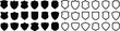Shield icons set. Protect shield vector. Collection of security shield icons with contours and linear signs. 