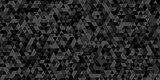 Fototapeta  - Seamless geometric pattern square shapes low polygon backdrop background. Abstract geometric wall tile and metal cube background triangle wallpaper. Gray and black polygonal background.